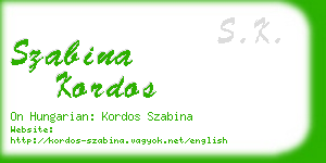 szabina kordos business card